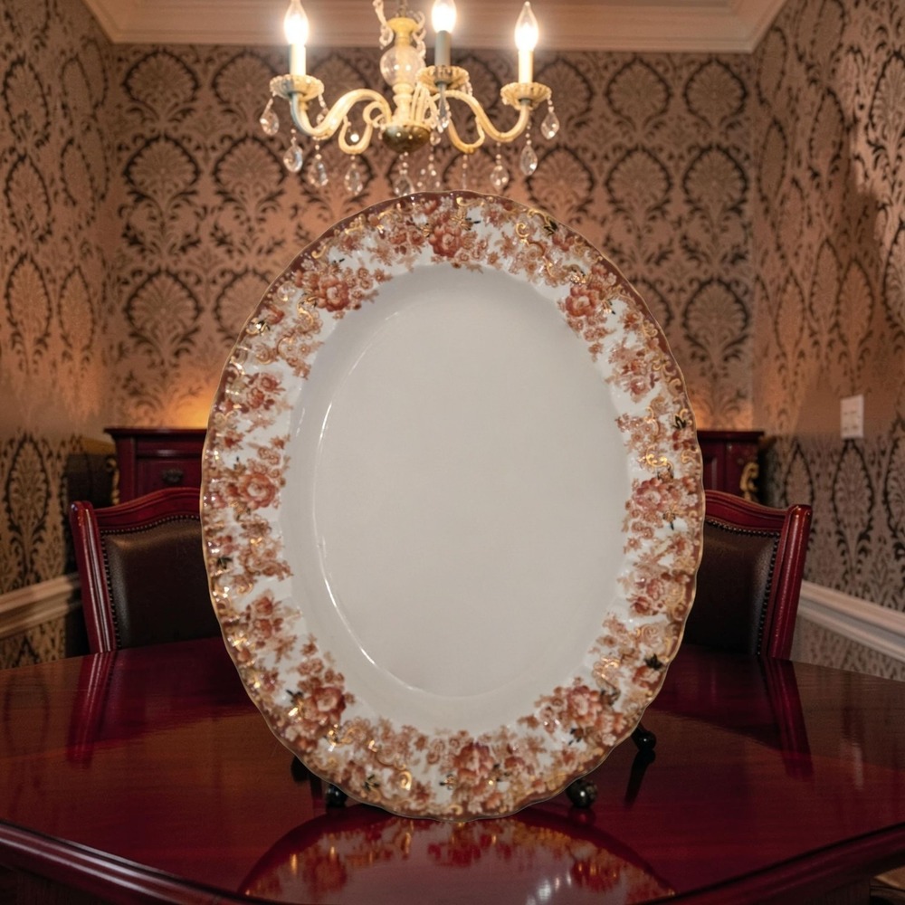 Antique Victorian Rust  Large Platter Radford's Fenton Bone China